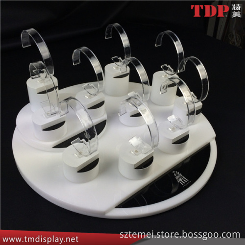 new design countertop customized white acrylic watch display stand
